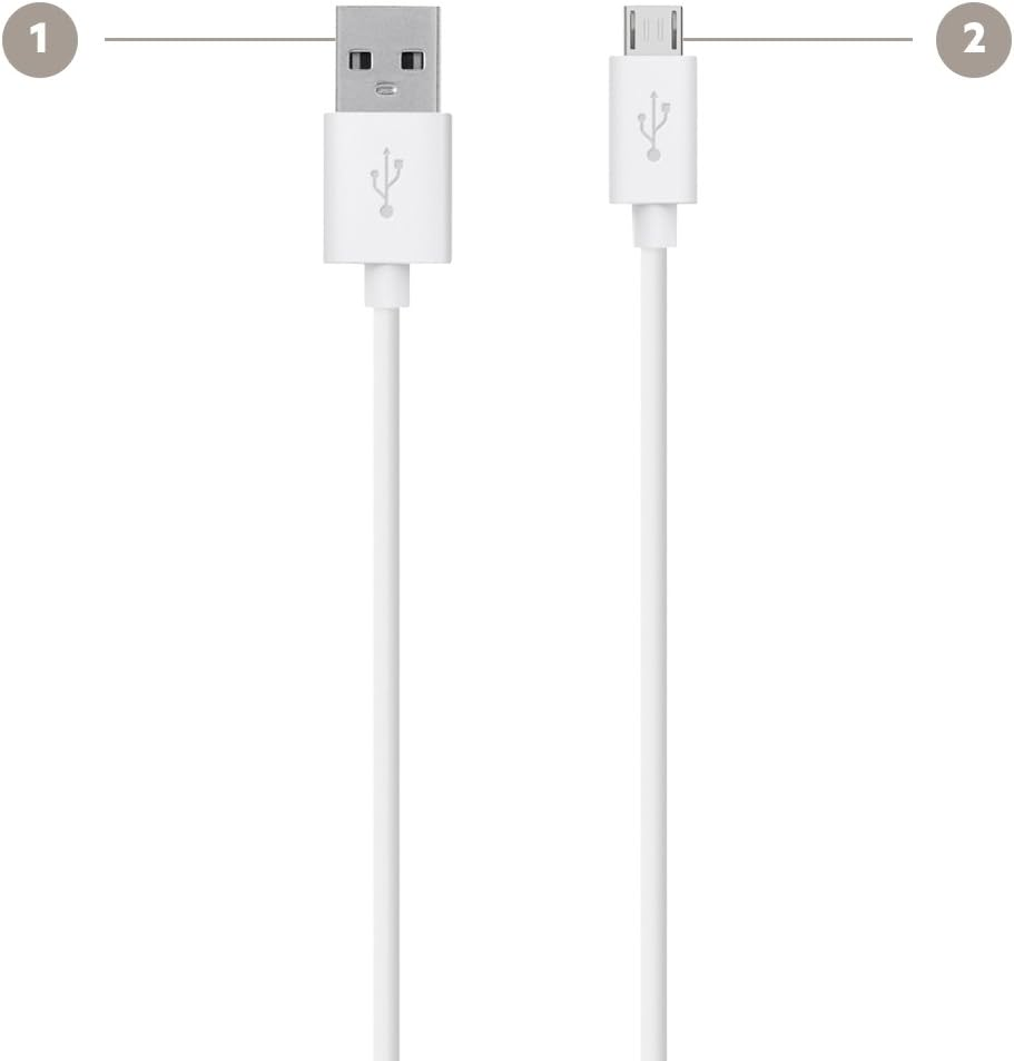 Belkin MixIt Colour Range 2m Micro USB Cable for Smartphones and Tablets - White Belkin MixIt Colour Range 2m Micro USB Cable for Smartphones and Tablets - White